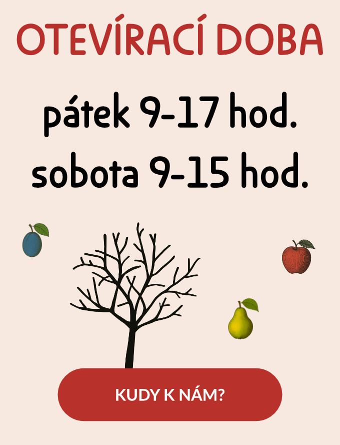 banner otevírací doba ovocné školky potulného sadaře