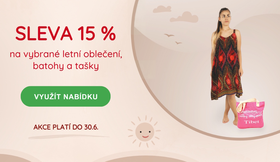 Sleva 15 procent na vybrané letní oblečení, batohy a tašky
