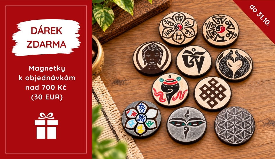Dárek zdarma. Objednejte zboží nad 700 Kč (30 EUR) a dostanete od nás zdarma magnet z Nepálu.
