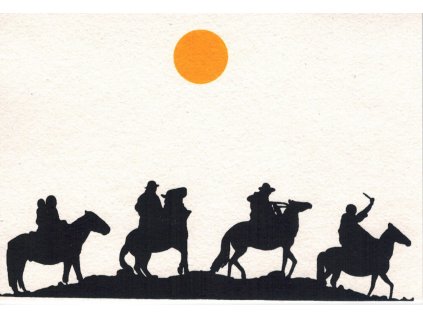 Přání s nomády - čtyři muži na koních