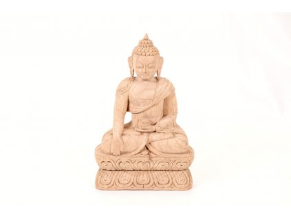 Buddha bílé dřevo