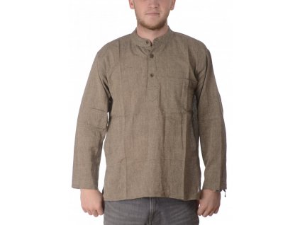 Pánská košile Kurta-béžovo-hnědá