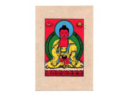 Přání z ručního papíru - Buddha Amitabha