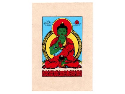 Přání z ručního papíru - Buddha Amoghasiddhi