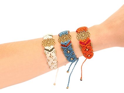 Macrame náramek květinová mandala barevný