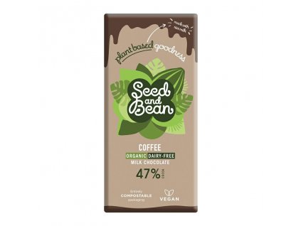 Seed&Bean BIO ryzova mlecna VEGAN cokolada s kavou 47% 75g