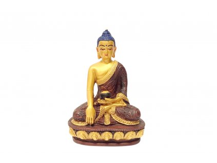 Soška zlato-hnědá buddha Akšóbhja 13,5 cm