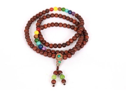 Chakra mala dřevěná