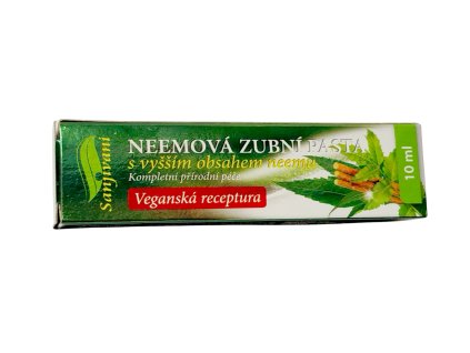 Neemová zubní pasta s vyšším obsahem neemu SANJIVANI - cestovní balení 10g.