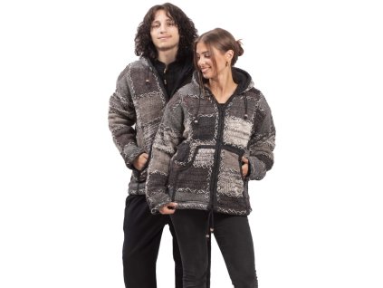 Bunda pletena šedá