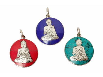 Amulet s Buddhou vykáladaný kameny