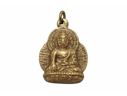 Kovový amulet Buddha, výška 2,5 cm