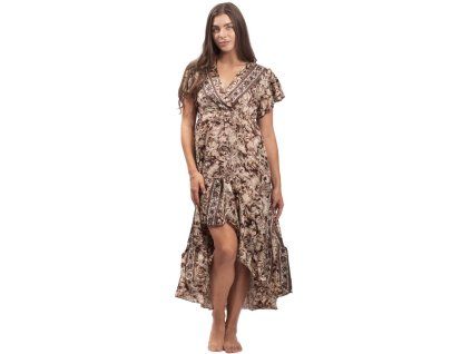 šaty asimetrické hnědě1