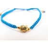 Náramek pletený plochý modrý - s Buddhou