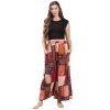 Maxi patchwork kalhoty boho style - červené