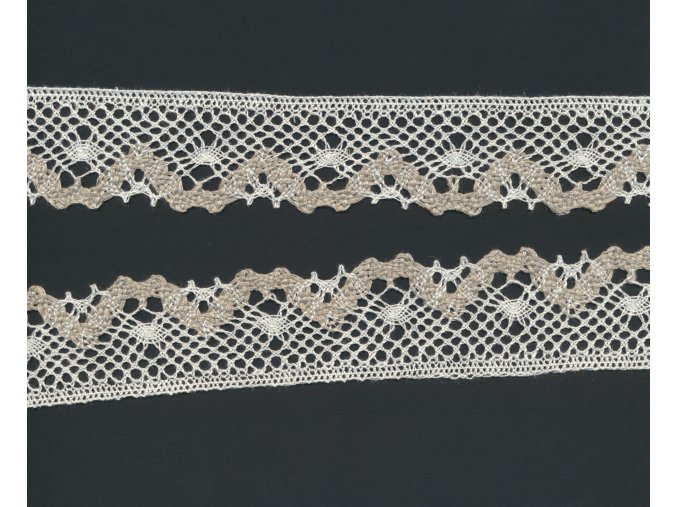 Krajka 75261 (100% len bělený + přírodní), šíře 4 cm