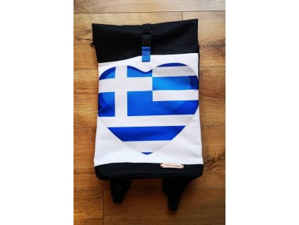 Rolovací batoh řecké srdce - černý