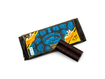 Pavlidis čokoláda 70% kakao - kandovaná pomerančová kůra se zázvorem 100g