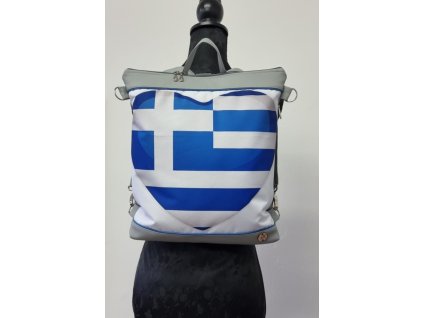 Crossbody kabelko-batoh řecké srdce - šedý