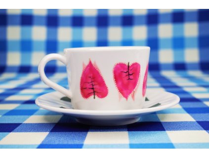 Bougenvilia porcelánový šálek s podšálkem 13cl