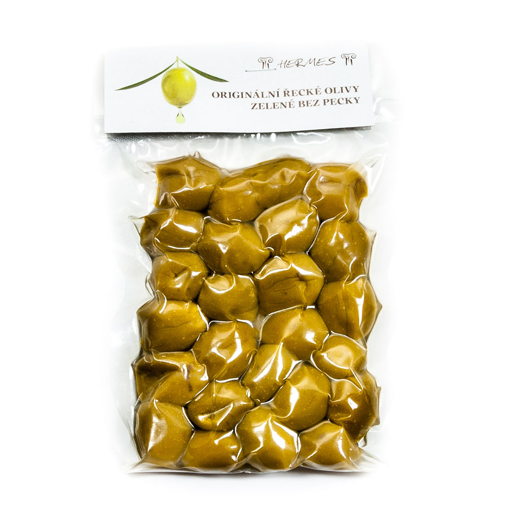 Hermes zelené olivy bez pecky vakuum 140g