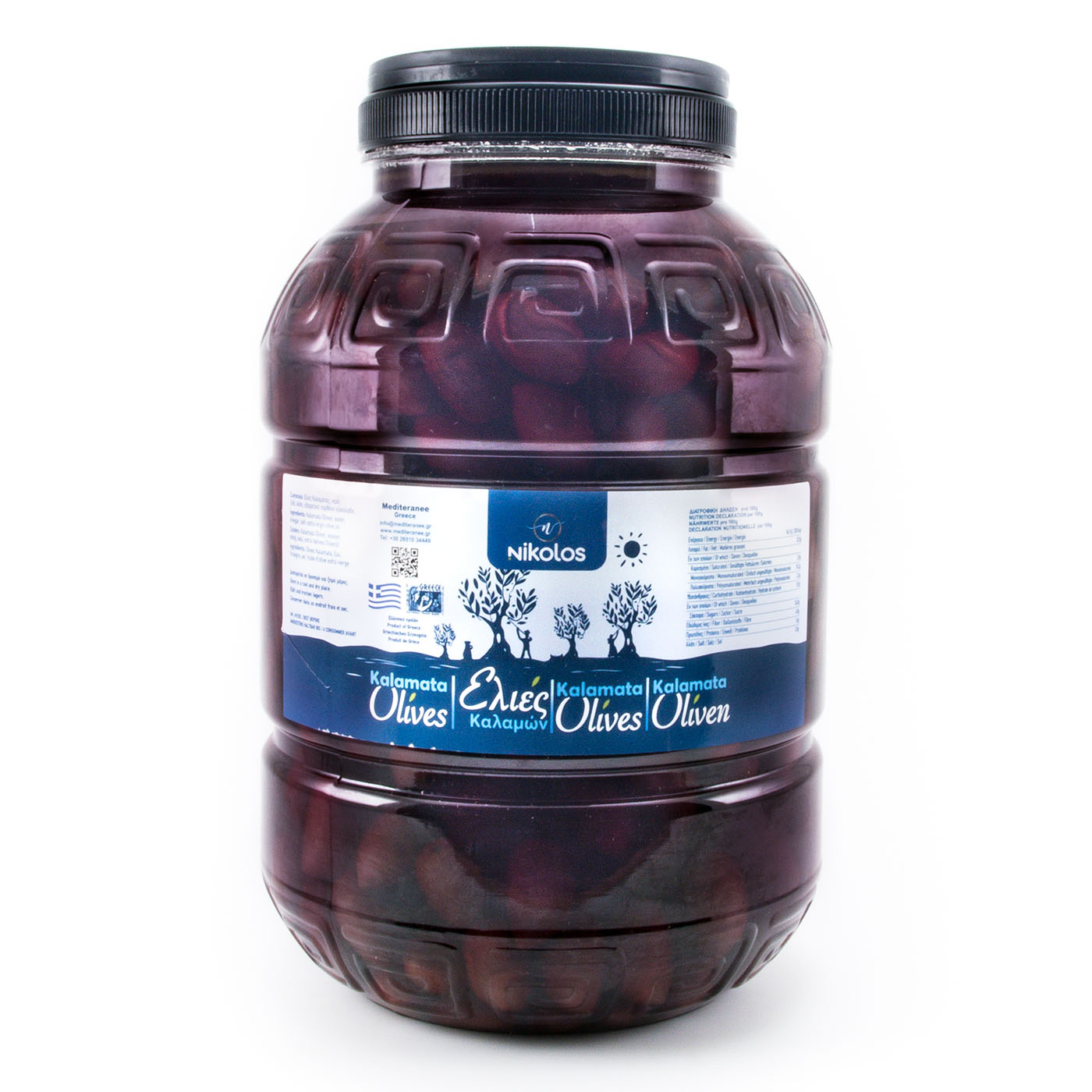 Nikolopoulos Estate Nikolos černé olivy Kalamata s peckou 3kg