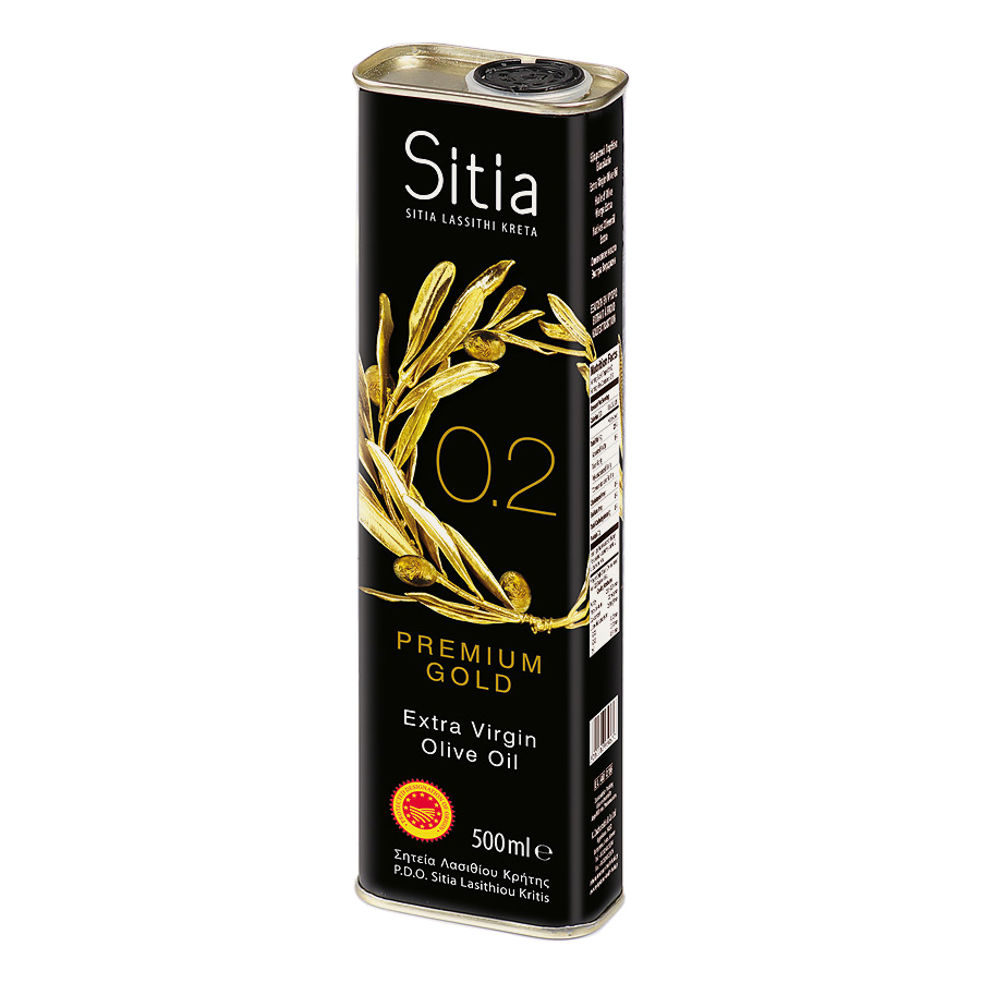 Sitia PREMIUM GOLD SITIA Kréta PREMIUM GOLD 0,2% Extra panenský olivový olej 500ml – plech