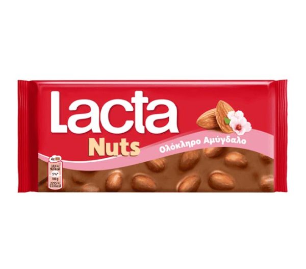 Lacta Nuts mléčná čokoláda s celými mandlemi 100 g