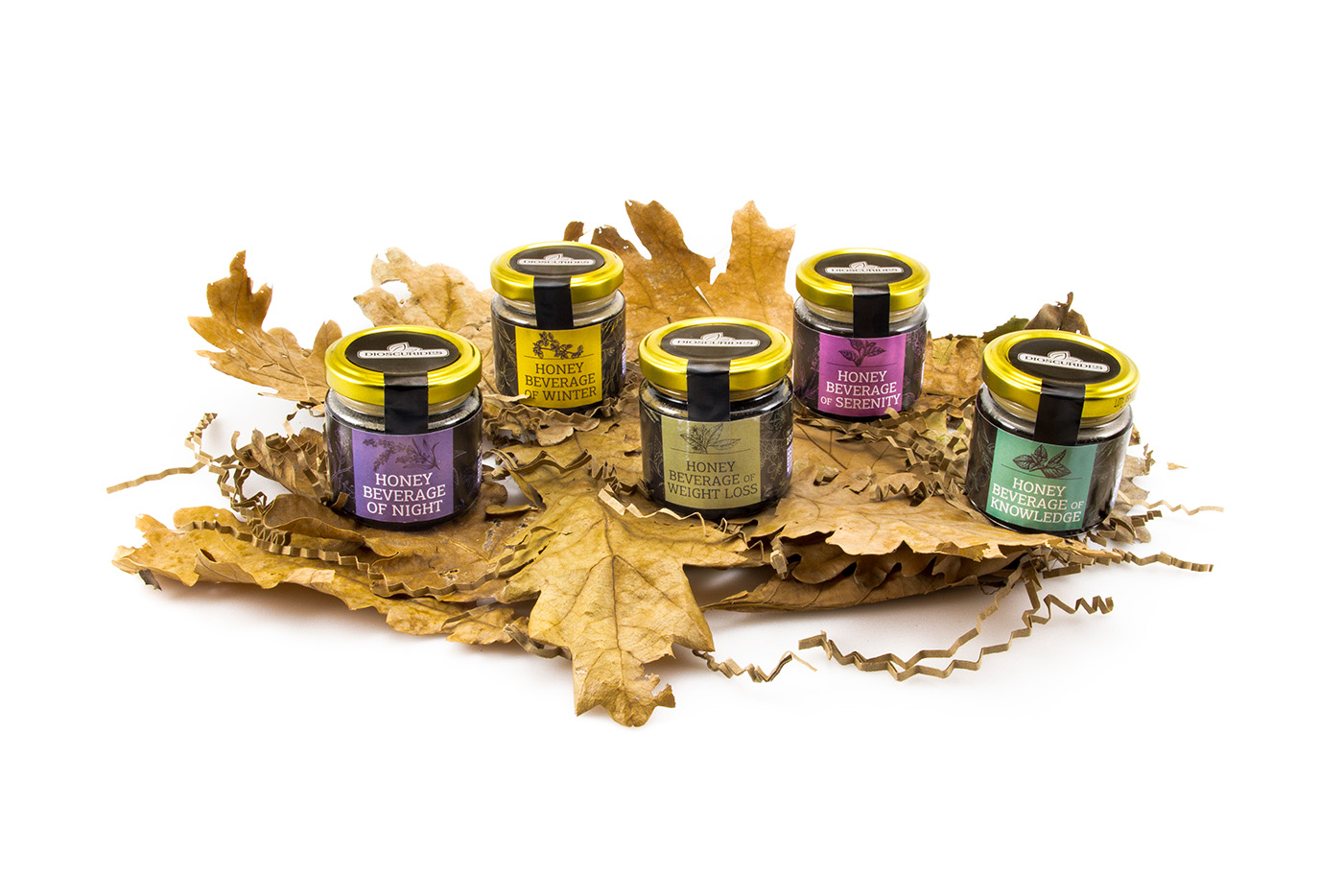 Dioscurides Dárkový BOX - tekutý bylinný čaj v medu 5 x 120g