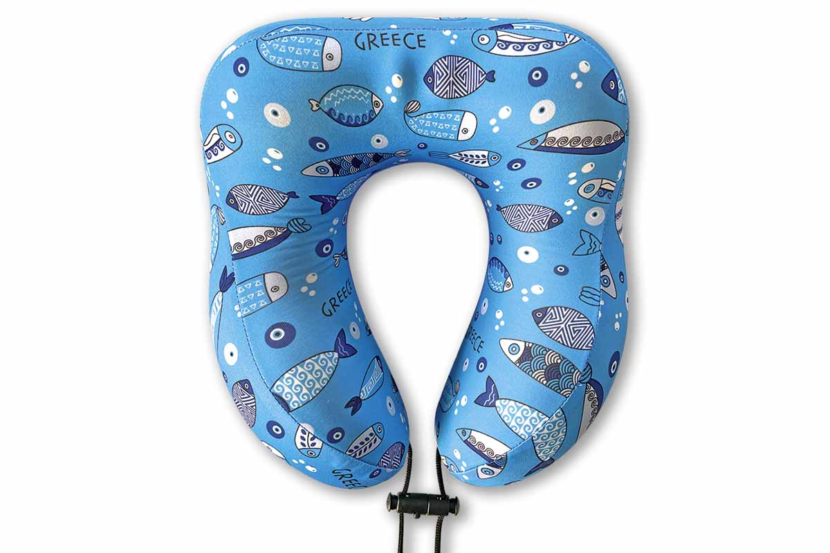 ATP – Cestovní polštář Ryby, modrý