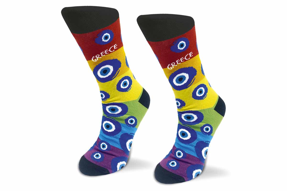 ATP - duhové ponožky s "Evil eye" L-XL