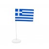 Řecká vlajka 11×16 cm na stojánku (nasunutí) komaxitovaný, bílý