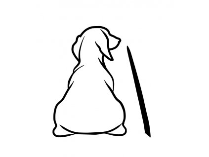 jezevčík na zadní sklo s ocasem na stěrač 01