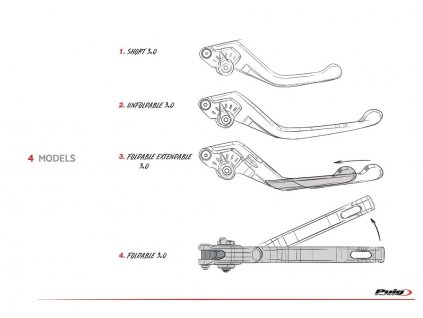 PÁČKA SPOJKY BEZ ADAPTÉRU PUIG 3.0 ROZŠIŘITELNÁ SKLÁDACÍ MODRÁ / MODRÁ