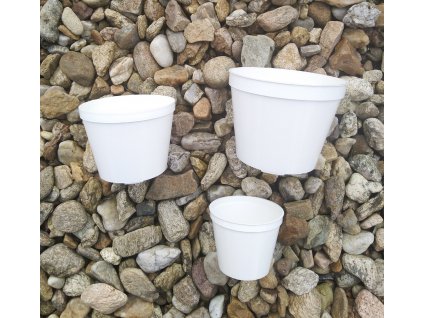 Květináč bílý kulatý 8 cm