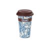 Travel mug Floreal blue