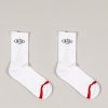 sid socks white black red 001 ponožky
