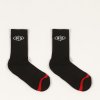 sid socks black white red 001 ponožky