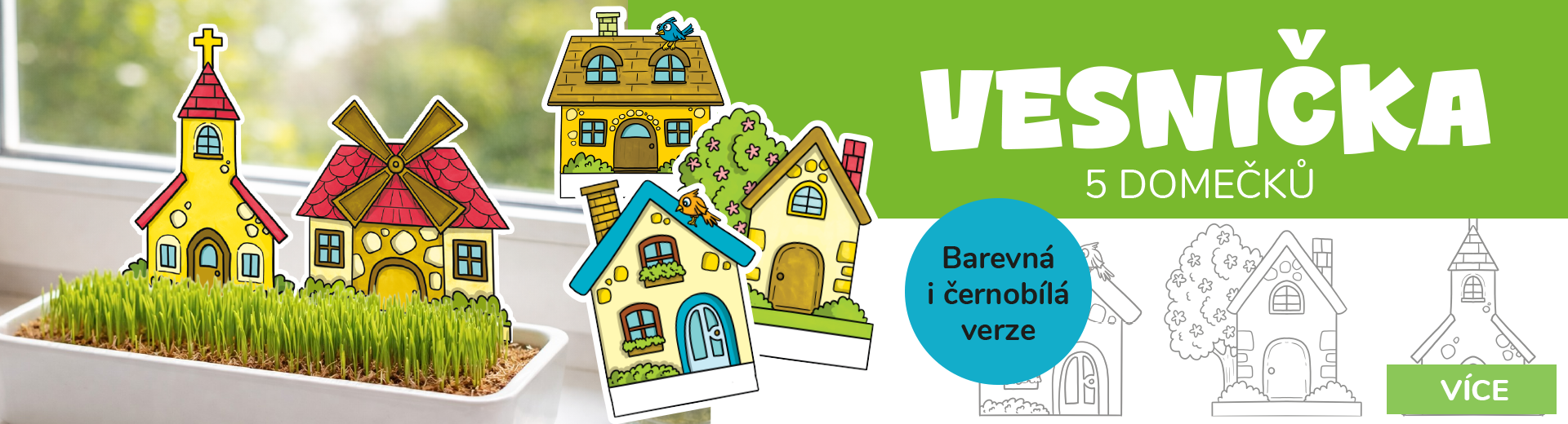 Vesnička - 5 domečků