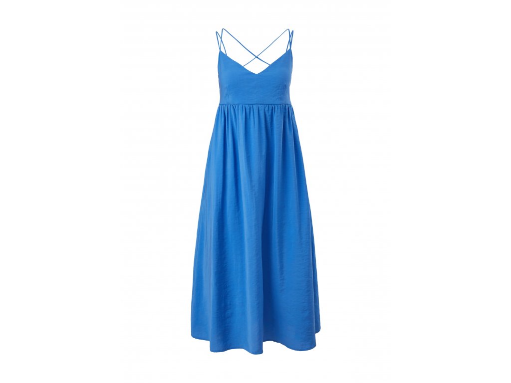 Modré šaty na ramínka