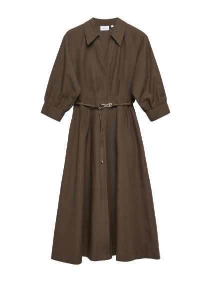 Šaty Comma Hnědá (Velikost 48)