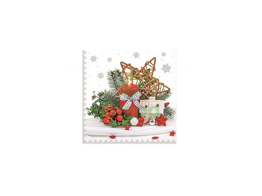 Ubrousky 3-vrstvé 33x33cm  vánoční / 20ks - dekorace (Balení Karton)