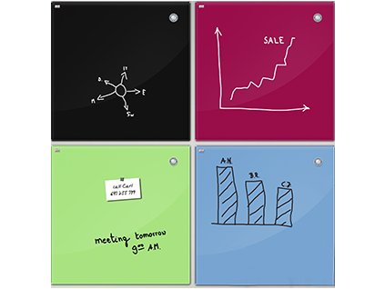 Skleněná magnetická tabule 60x40 cm – černá