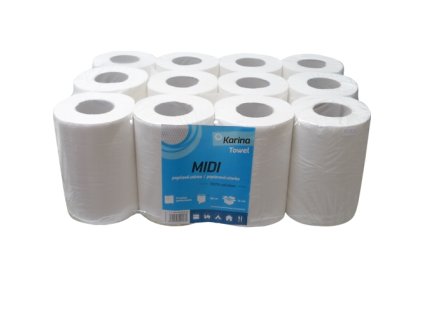 Papírový ručník PK MIDI (bez vytrhávací dutinky) - 2vrstvý, 19cm x 50m