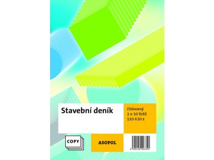 Stavební deník  číslovaný 3x10 listů COPY