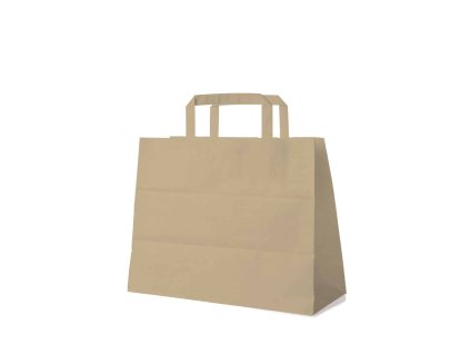 Papírová taška hnědá 32+16 x 27 cm [50 ks]