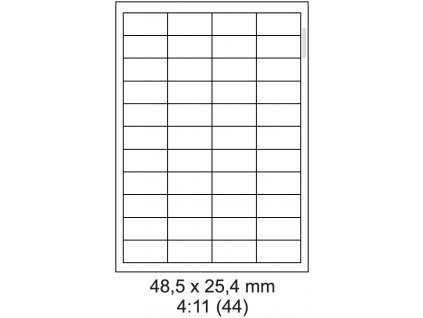 Etikety Laser. tisk 48,5x25,4 /100 listů