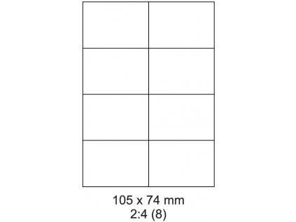 Etikety Laser. tisk 105x74/100 listů