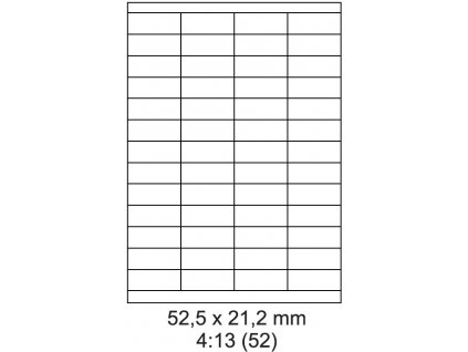 Etikety Laser. tisk 52,5x21,2/100 listů
