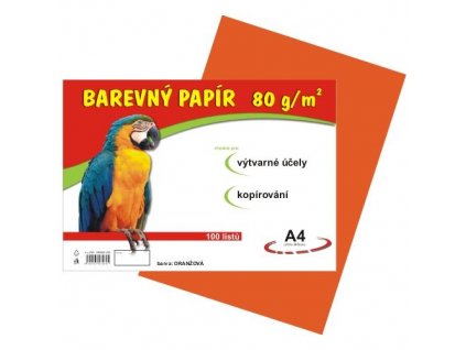 Barevný papír A4/100/80g-oranžový